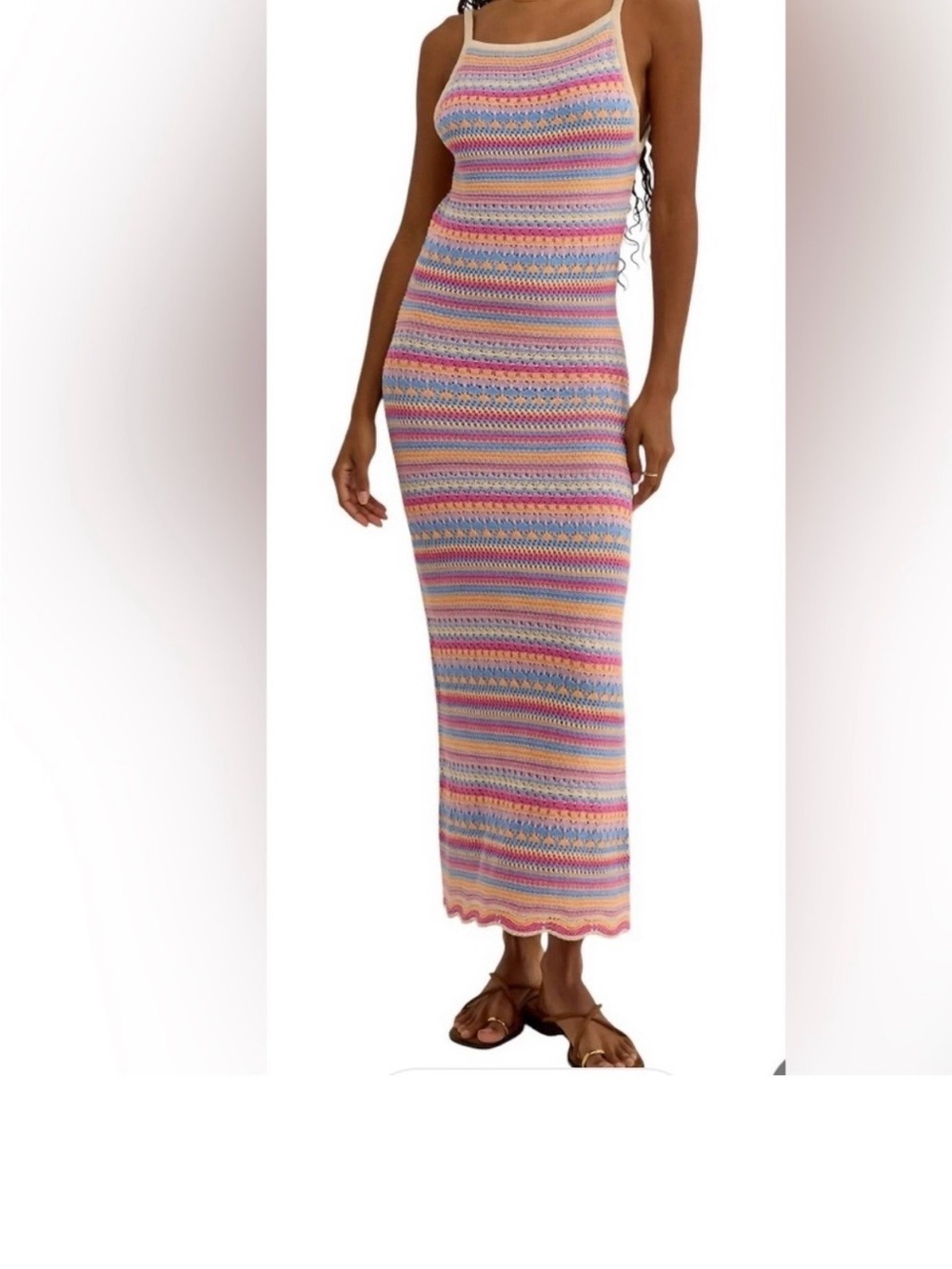 Z Supply Stripe Knit Midi Dress- Multi-Color